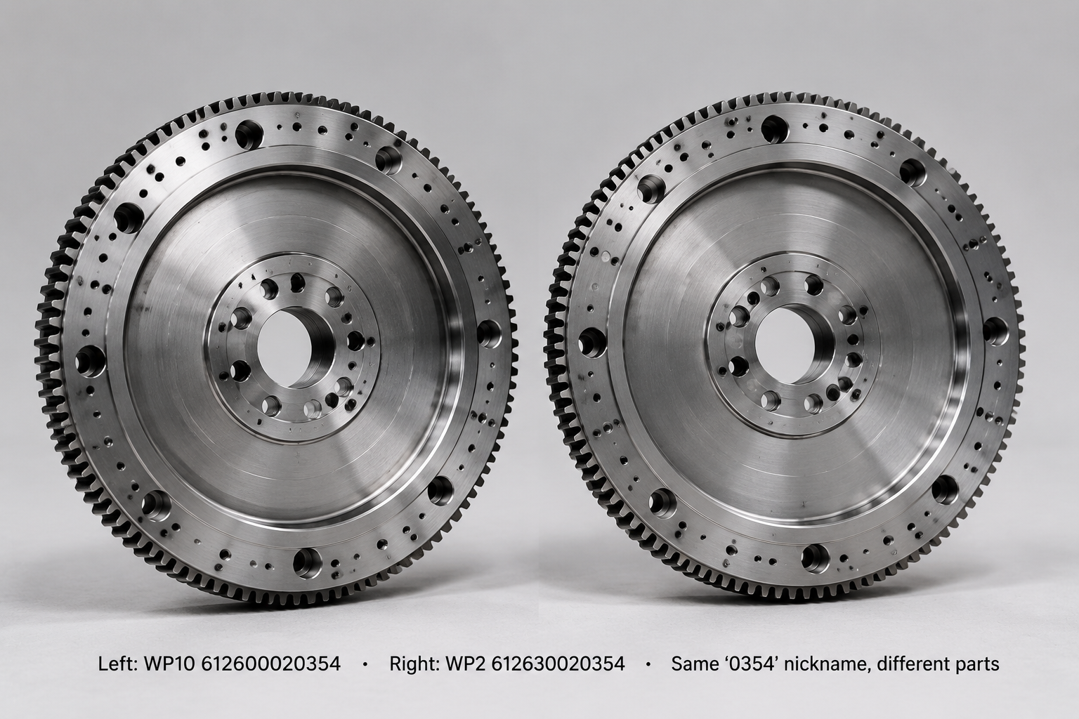 Same Code, Different Flywheel: Why WP10 and WP2 “0354” Flywheels Are NOT Interchangeable