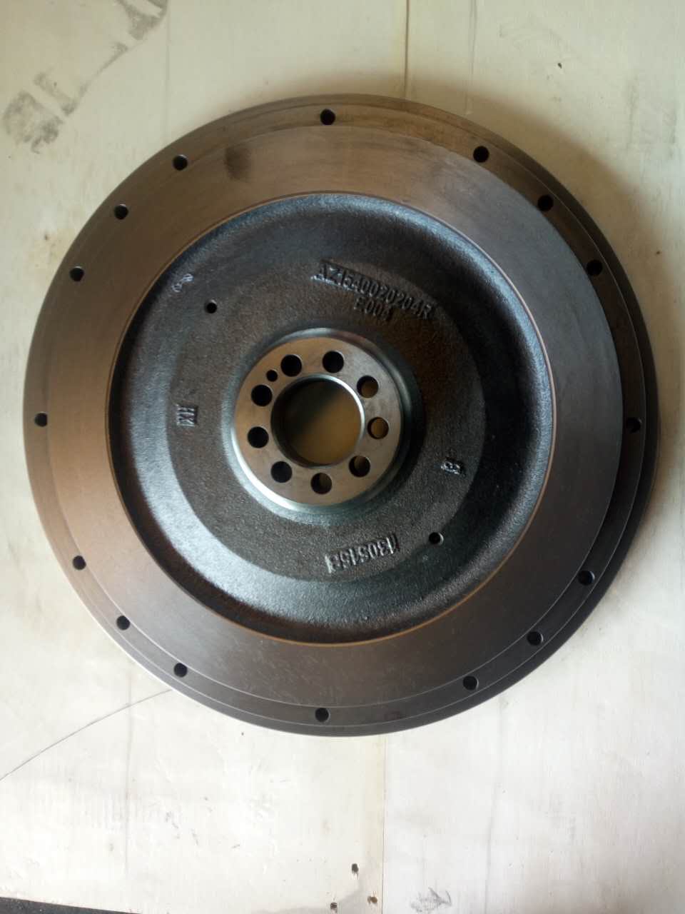 Cast iron flywheel for a Weichai diesel engine, gray iron casting with machined face